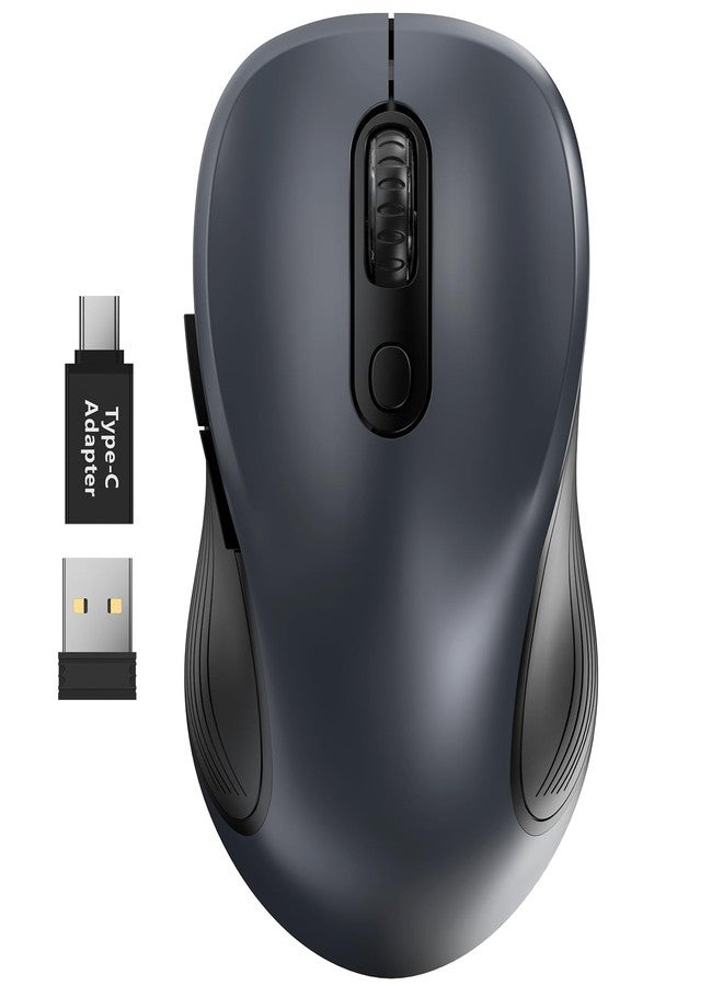 Trueque Wireless Mouse for Laptop, 2.4G Ergonomic Computer Mouse with 3 Adjustable DPI Levels, Page Up & Down Buttons, USB Mouse for Chromebook, PC, Desktop, Notebook, MacBook (Grey) - Image 1