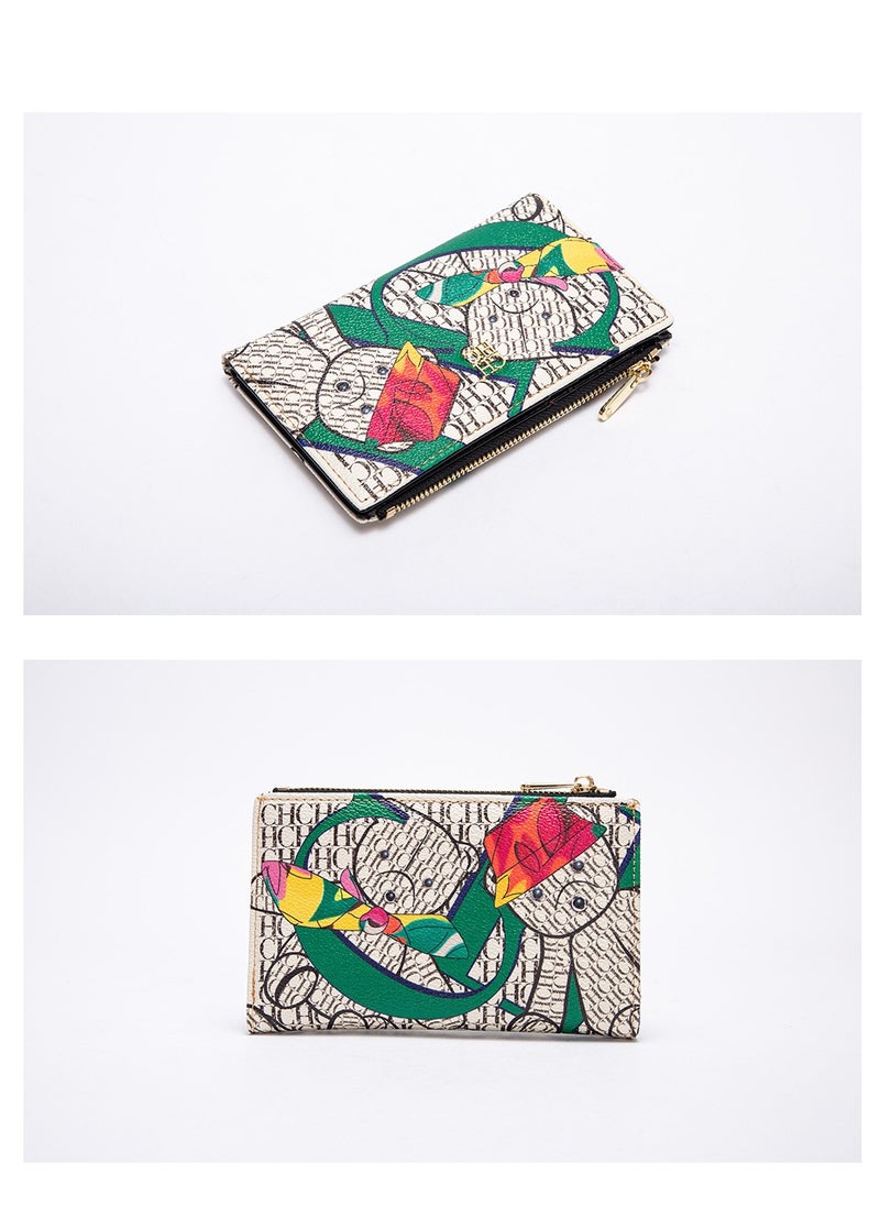 Generic - Stylish and simple multi-card slot wallet, lightweight and smooth zippered advanced card holder - Image 1