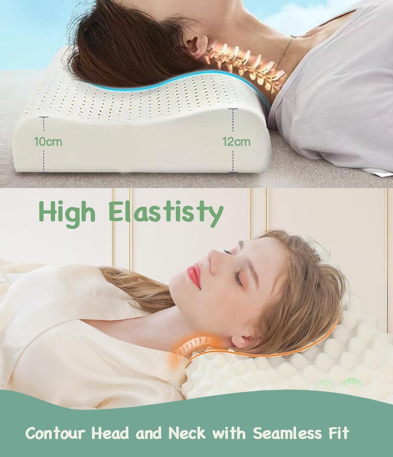 وسادة فليكيمولي الطبيعية من اللاتكس الفاخر - تصميم مريح لتخفيف آلام الرقبة والكتف - Image 4