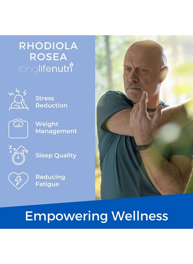 LongLifeNutri Rhodiola Rosea 500mg - 180 Vegetarian Capsules for Mental & Physical Health, Non-GMO, 3-Month Supply, Naturally Sourced & Laboratory Tested, Made in USA - Daily Wellness Supplement - Image 4