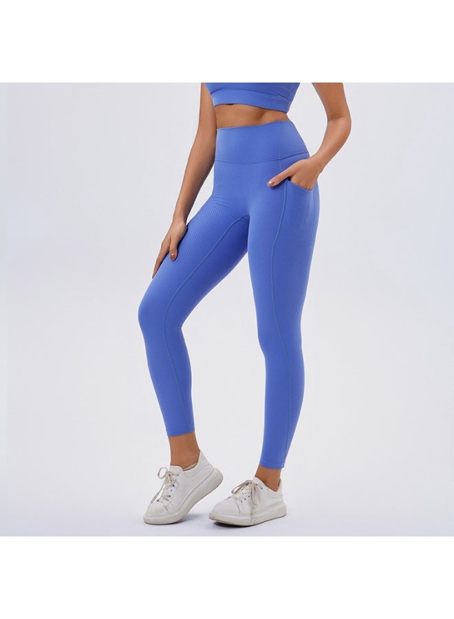 Women Seamless Leggings with Pockets High Waist Tummy Control Fitness Tights  Butt Lifting Outdoors Running Leggings  - Image 1