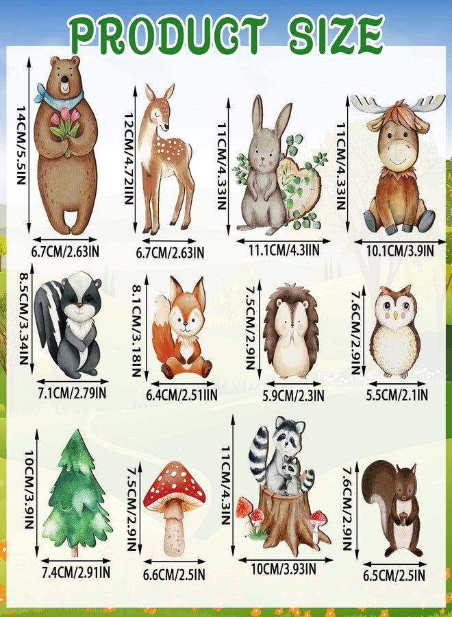Feekoon 12 Pcs Wooden Animal Cutout Shapes Forest Painted Woodland Decorations Animals Wood Table Centerpieces Woodland Creature Decor for Craft Party Supplies Birthday Favors Cake Decor - Image 3
