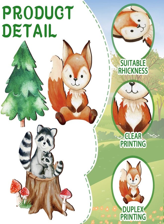 Feekoon 12 Pcs Wooden Animal Cutout Shapes Forest Painted Woodland Decorations Animals Wood Table Centerpieces Woodland Creature Decor for Craft Party Supplies Birthday Favors Cake Decor - Image 4