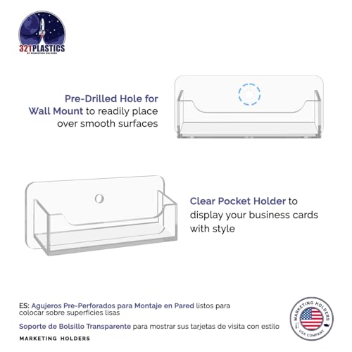 Marketing Holders Hanging Business Card Holder with Hardware for 3.5" x 2" Gift Cards Retail Holder Reward Points and Contact Card Display Clear Acrylic Rack - Image 4