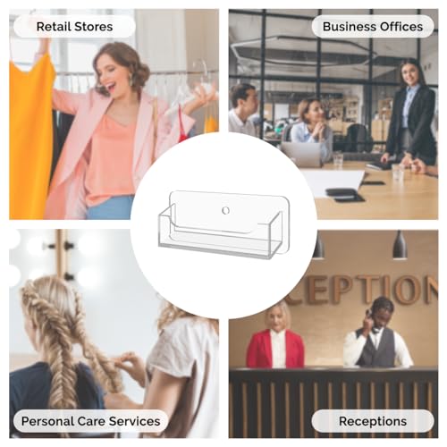Marketing Holders Hanging Business Card Holder with Hardware for 3.5" x 2" Gift Cards Retail Holder Reward Points and Contact Card Display Clear Acrylic Rack - Image 2