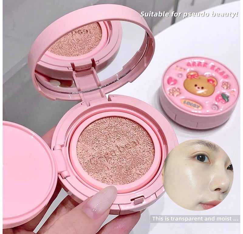 Gege bear Cushion Foundation Lightweight Medium to Full Coverage BB Cream Long Lasting Hydrating 01 Ivory - Image 2