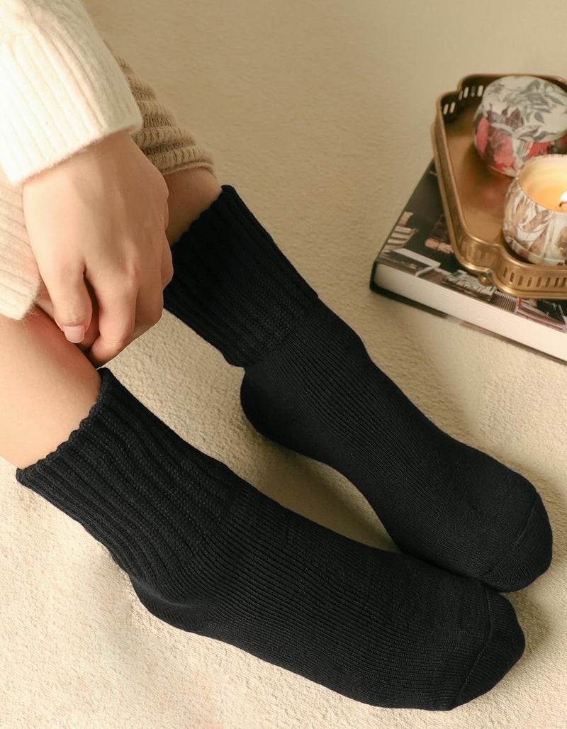 CLOSEMATE Womens Thick Full Cushioned Thermal Warm Boot Socks for Winter 3 Pairs(1Black 1Cream 1DarkGrey) - Image 2