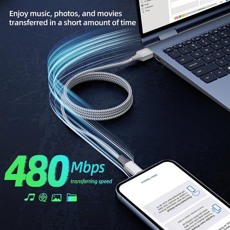 Bkayp 3-Pack 10FT Apple MFi Certified Lightning Cable - Fast Charge & High Speed Data Sync - Image 3