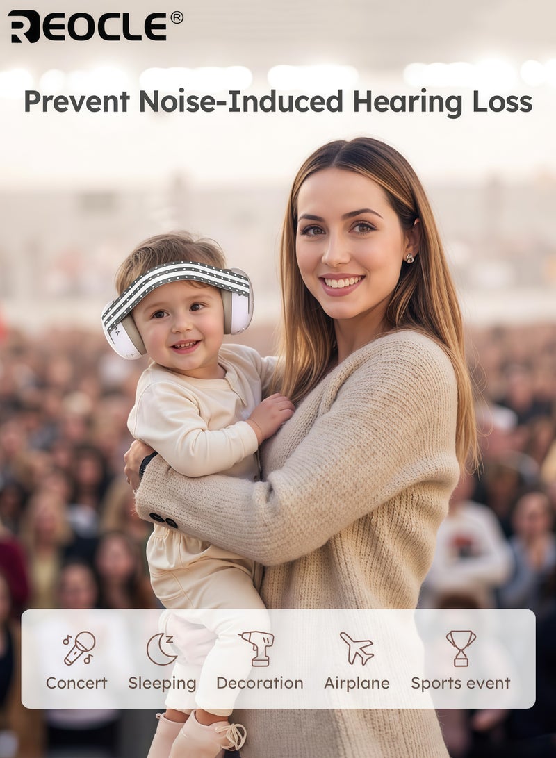 REOCLE Baby's Ear Protection with Noise Reduction and CE ANSI Certified Design Infant Earmuffs with Adjustable Headband for Hearing Safety Sleep Aid - Image 4