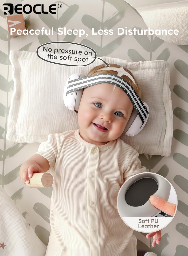 REOCLE Baby's Ear Protection with Noise Reduction and CE ANSI Certified Design Infant Earmuffs with Adjustable Headband for Hearing Safety Sleep Aid - Image 3