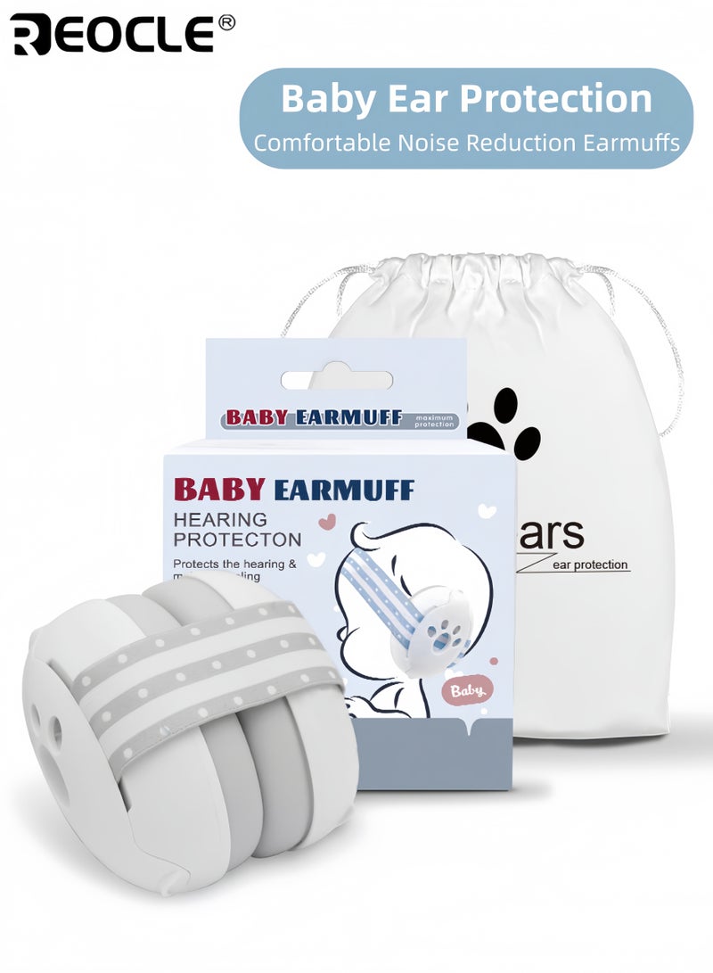 REOCLE Baby's Ear Protection with Noise Reduction and CE ANSI Certified Design Infant Earmuffs with Adjustable Headband for Hearing Safety Sleep Aid - Image 1