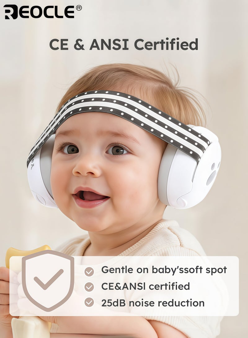 REOCLE Baby's Ear Protection with Noise Reduction and CE ANSI Certified Design Infant Earmuffs with Adjustable Headband for Hearing Safety Sleep Aid - Image 5