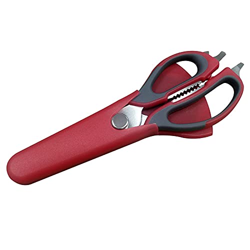 Giffy® Kitchen Scissors 7 in 1 Tool Stainless Steel Multipurpose Detachable Mighty Shears Scissor with Magnetic Holder, Knife, Cutter, Peeler, Opener, Slicer, Nutcracker, Random Color - Image 1