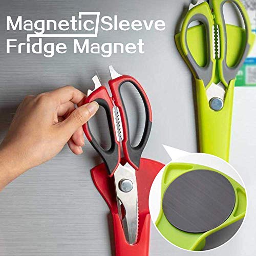 Giffy® Kitchen Scissors 7 in 1 Tool Stainless Steel Multipurpose Detachable Mighty Shears Scissor with Magnetic Holder, Knife, Cutter, Peeler, Opener, Slicer, Nutcracker, Random Color - Image 2