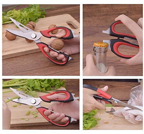 Giffy® Kitchen Scissors 7 in 1 Tool Stainless Steel Multipurpose Detachable Mighty Shears Scissor with Magnetic Holder, Knife, Cutter, Peeler, Opener, Slicer, Nutcracker, Random Color - Image 5