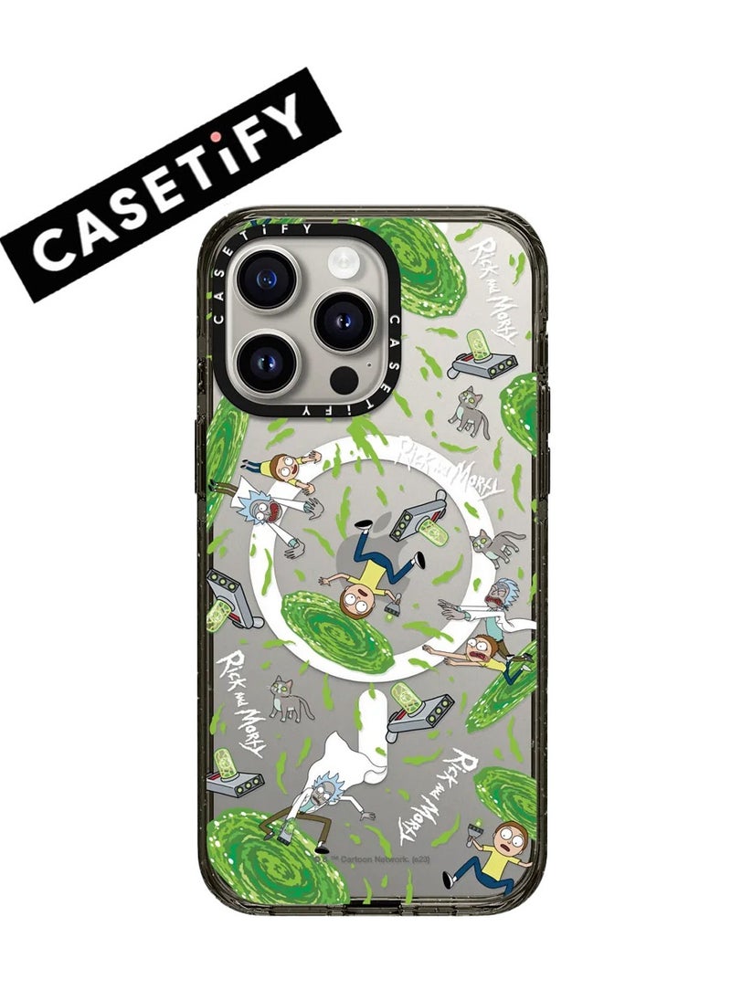 Casetify Apple iPhone 15 Pro Case,Rick and Morty Stick Magnetic Adsorption Phone Case - Semi transparent  - Image 1