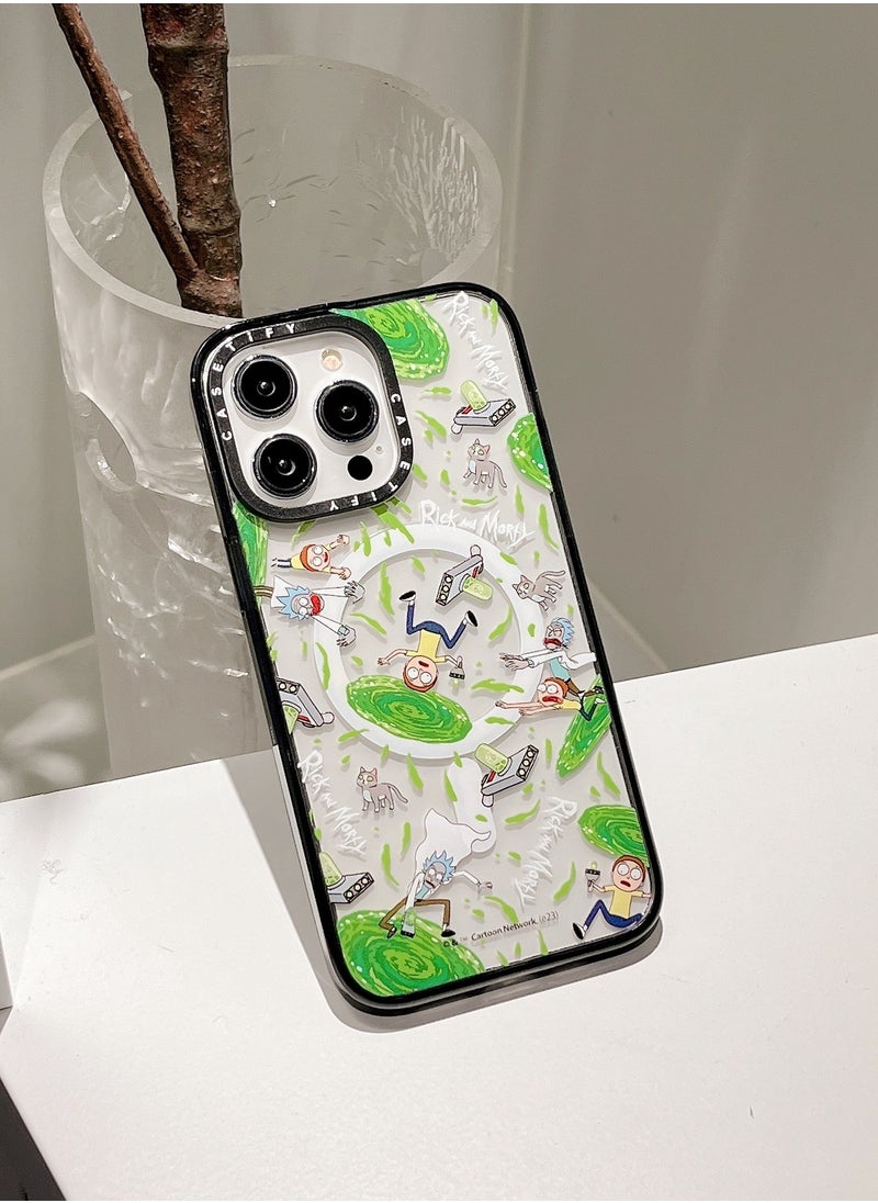 Casetify Apple iPhone 15 Pro Case,Rick and Morty Stick Magnetic Adsorption Phone Case - Semi transparent  - Image 2