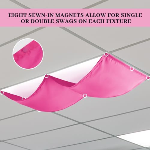 Wowangce 4 Pcs 54 x 24 Inch Fluorescent Light Cover for 4 x 2 Feet Ceiling Light Magnetic Hanging Covers with 8 Magnet Softening Filter for Ceiling Office Lamp - Image 5