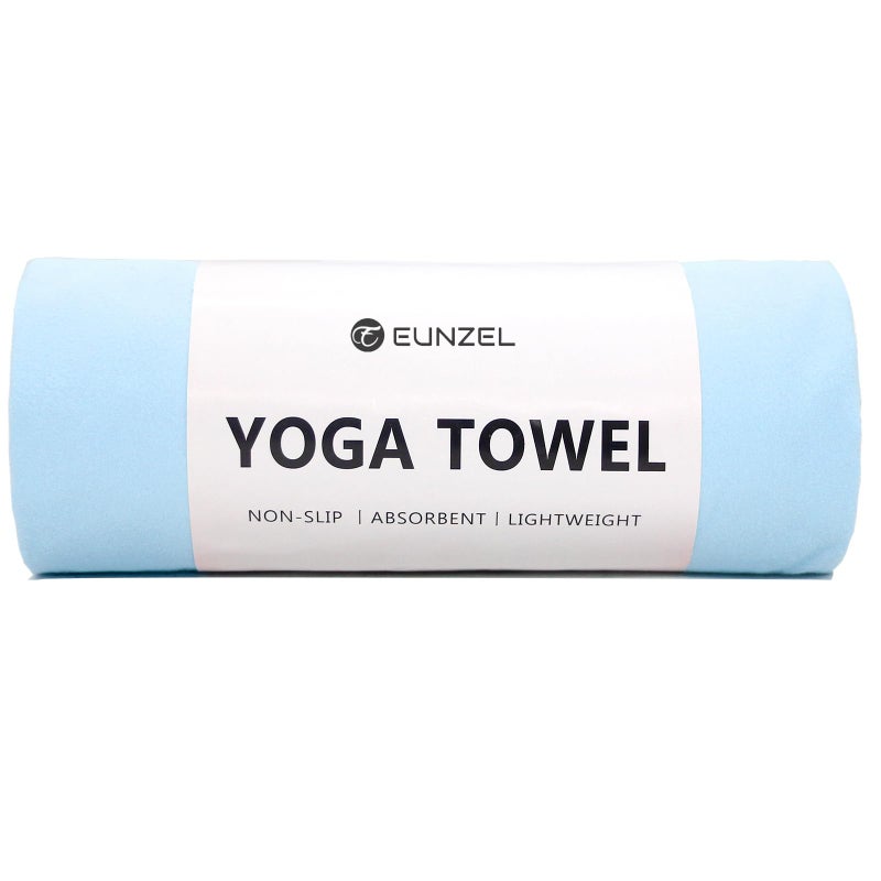 Eunzel Hot Yoga Towel Non Slip Yoga Mat Towel NonSlip Sweat Absorbent Towel for Hot Yoga Pilates and Workout 72 x 265 Blue
