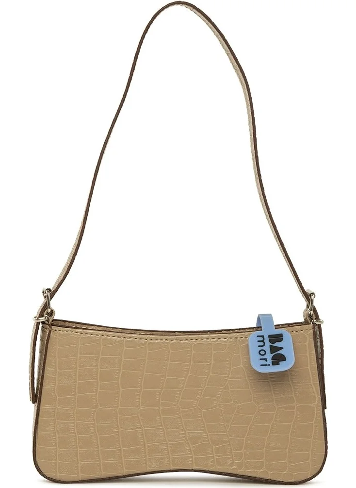 Bagmori Mink Mold Crocodile Baguette with Hand Holder