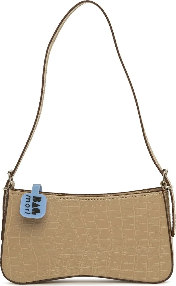 Bagmori Mink Mold Crocodile Baguette with Hand Holder