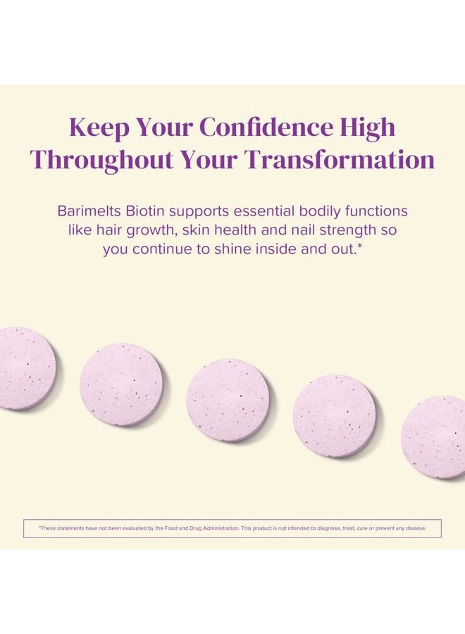 BariMelts بيوتين، فيتامينات قابلة للذوبان لمرضى السمنة، بنكهة الفراولة الطبيعية، 90 قرص سريع الذوبان - Image 5