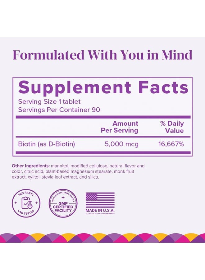 BariMelts بيوتين، فيتامينات قابلة للذوبان لمرضى السمنة، بنكهة الفراولة الطبيعية، 90 قرص سريع الذوبان - Image 2