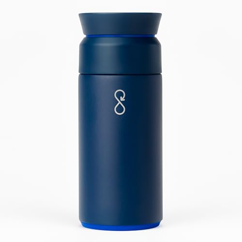 Ocean Bottle Brew Flask 12 oz | Insulated Travel Flask for Hot & Cold Drinks | Recycled Stainless Steel | Sustainable, Eco Friendly Gift (Ocean Blue) - Image 1
