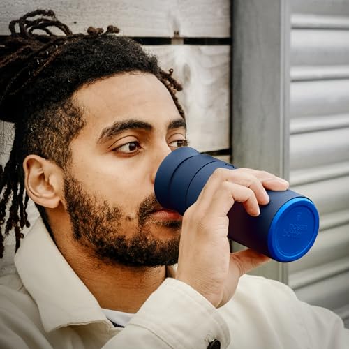 Ocean Bottle Brew Flask 12 oz | Insulated Travel Flask for Hot & Cold Drinks | Recycled Stainless Steel | Sustainable, Eco Friendly Gift (Ocean Blue) - Image 2