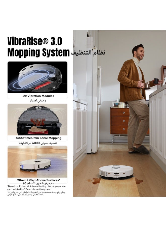 roborock S8 MaxV Ultra Robot Vacuum & Sonic Mop, 10000 Pa Suction, Corner to Edge Deep Cleaning, Hot Air Self-Drying, Auto Empty & Refill, Detergent Dispenser, Obstacle Avoidance,White - Image 5