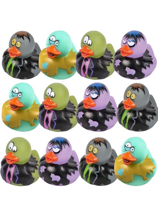 ArtCreativity 2 Inch Zombie Rubber Duckies for Kids, Pack of 12, Variety of Designs and Colors, Trick or Treat Supplies, Goodie Bag Fillers, Party Favors, Halloween Themed Bathtub Toys - Image 1