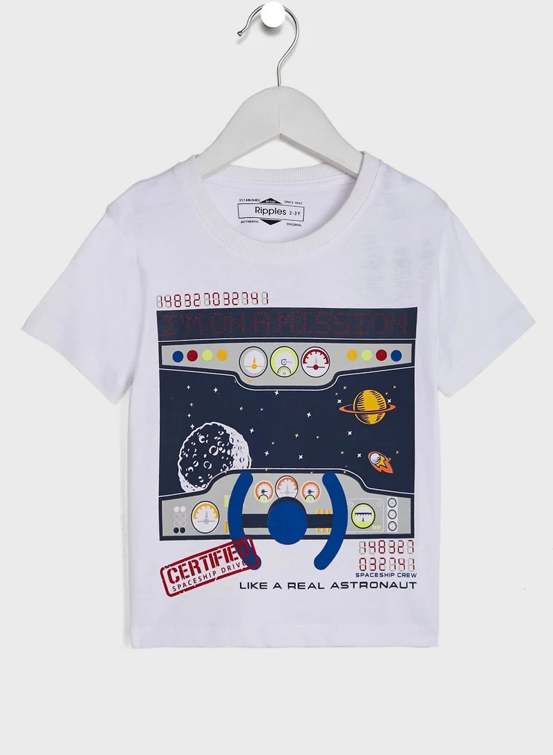 Ripples Round Neck Printed T-Shirt