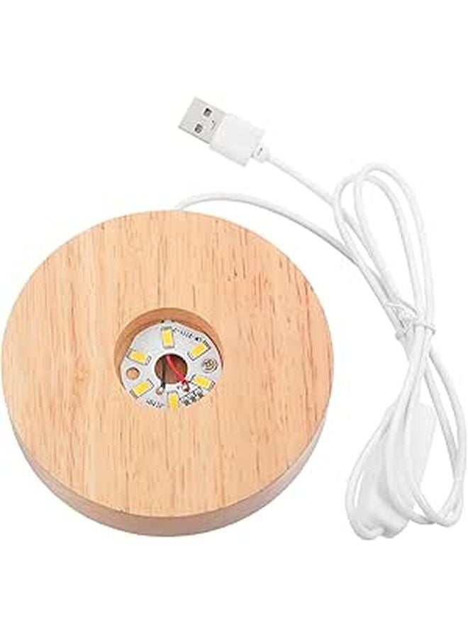 حامل عرض خشبي مع قاعدة إضاءة LED لكرات الكريستال الزخرفية مصباح ليلي - Image 1
