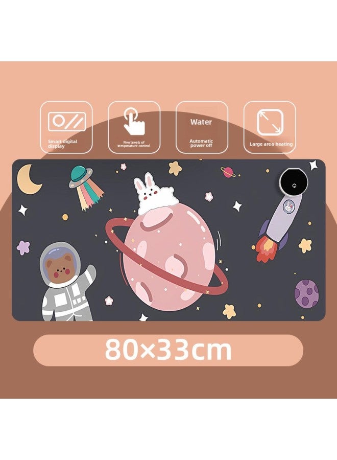 Cartoon Heating Hand Warmer Wrist Pad Mouse Pad Computer Hand Pad Leather Table Pad Keyboard Pad Shortcut Key Mouse Pad-Color:330*800*1.8mm-Pattern:L-1378 - Image 1
