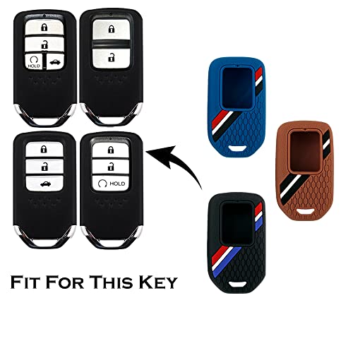 Keyzone Striped Silicone Compatible for Honda City, Civic, Amaze, Elevate, WR-V, Accord, BR-V, CR-V, Mobilio, Jazz, Brio Smart Key (Black) - Image 2