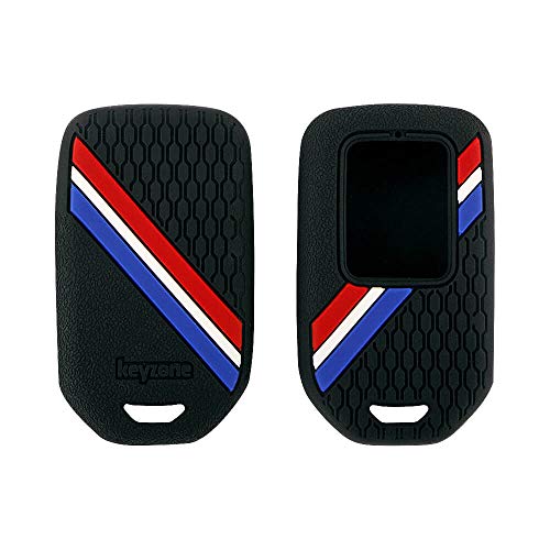 Keyzone Striped Silicone Compatible for Honda City, Civic, Amaze, Elevate, WR-V, Accord, BR-V, CR-V, Mobilio, Jazz, Brio Smart Key (Black) - Image 3