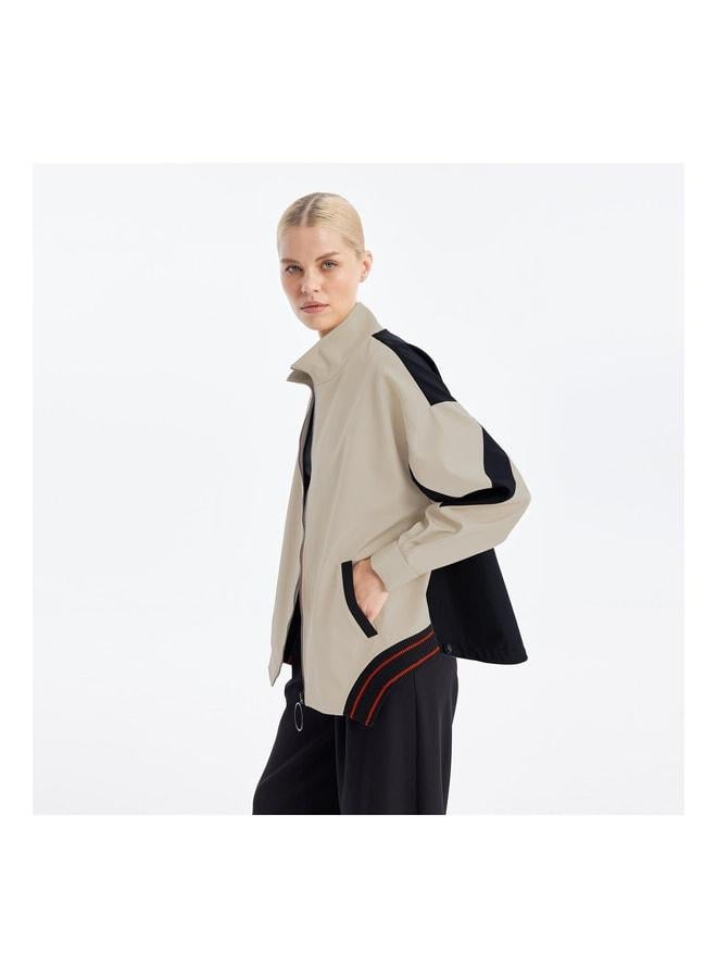 Soul Women's Split Back Elastic Jacket - 31530CKT - STONE-BLACK. - Image 2
