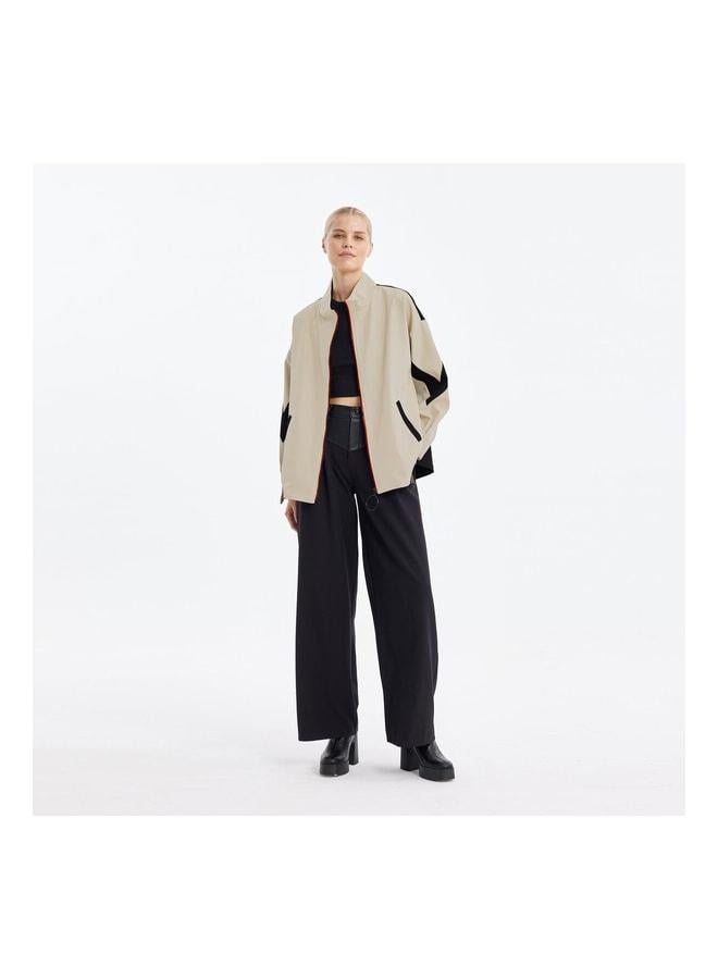 Soul Women's Split Back Elastic Jacket - 31530CKT - STONE-BLACK. - Image 1