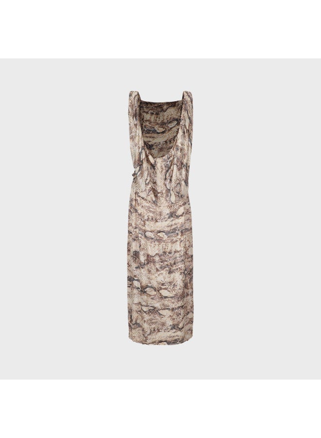 Zara color Blocking Trendy Vacation Sleeveless Backless High-slit Maxi Dress - Image 3