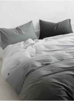 LUNA Home Queen Size 6 Piece Duvet Cover Set,Ombré Dark Grey Bedding set.  - Image 5