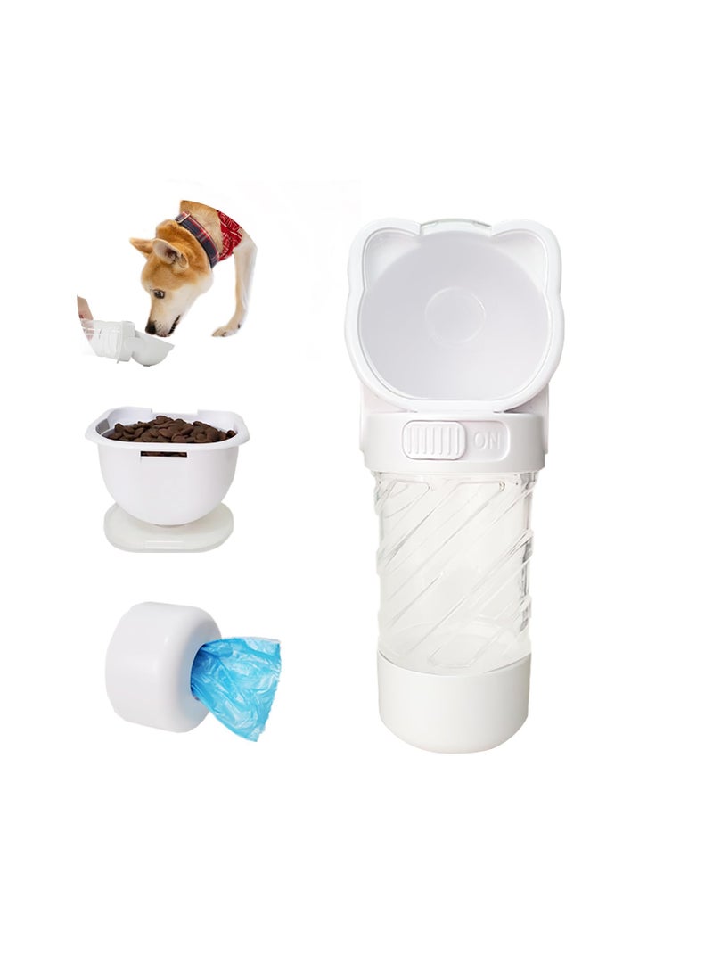 SYOSI Portable Dog Water Bottle 3 In 1 Multifunctional Puppy Water Dispenser with Water Bowl and Poop Bag for Walking Hiking and Traveling Bpa Free Dishwasher Safe Silica Gel Seal Ring Design - Image 1
