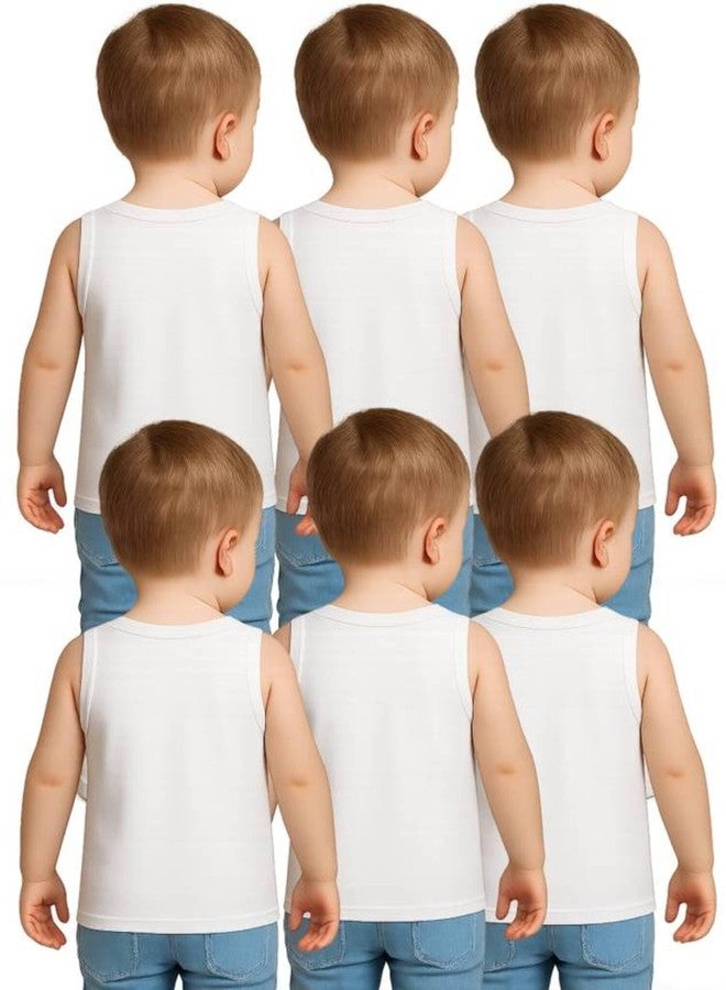 طقم فانيلات داخلية بيضاء من القطن الخالص للأولاد من ديسنودا - Image 2