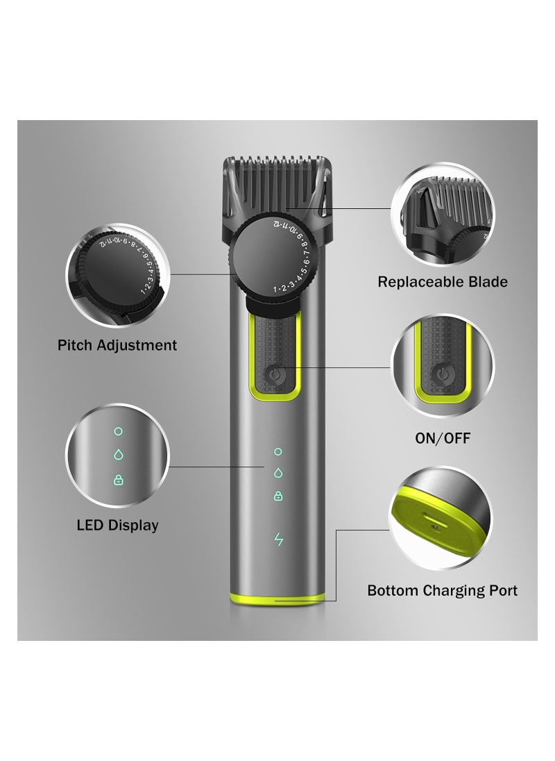 Generic - Adjustable Beard Trimmer for Men, Rechargeable Cordless Hair Clippers, Waterproof Professional Barber Set, Electric Razor for Face, Body, Mustache, and Nose Grooming. - Image 1