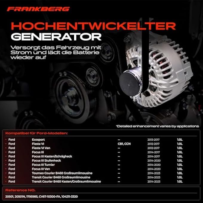 Frankberg Alternator Replace# CV6T-10300-FA - Image 1