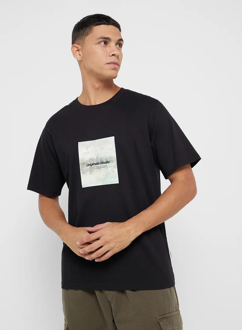 JACK & JONES 5 Pack Graphic Crew Neck T-Shirt