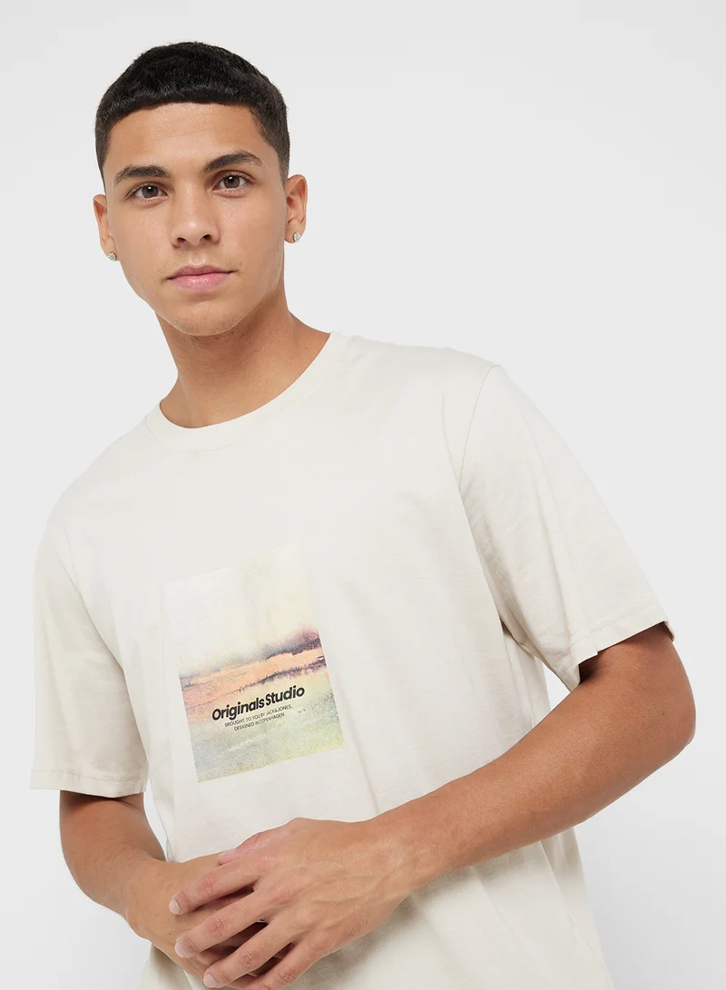 JACK & JONES 5 Pack Graphic Crew Neck T-Shirt