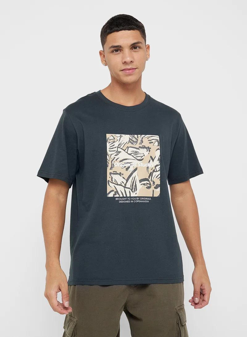 JACK & JONES 5 Pack Graphic Crew Neck T-Shirt