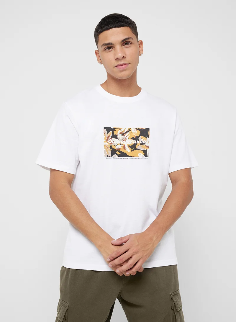 JACK & JONES 5 Pack Graphic Crew Neck T-Shirt