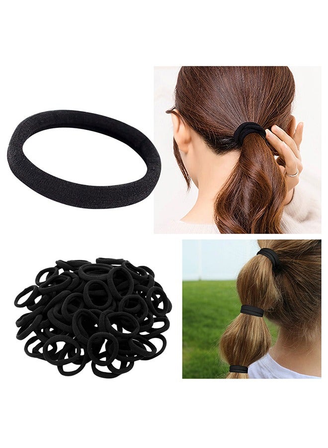200 قطعة ربطات الشعر السوداء غير الملحومة، أشرطة مطاطية للشعر، لتمديد الشعر للأطفال والفتيات الصغيرات - Image 3
