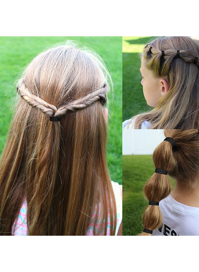 200 قطعة ربطات الشعر السوداء غير الملحومة، أشرطة مطاطية للشعر، لتمديد الشعر للأطفال والفتيات الصغيرات - Image 5